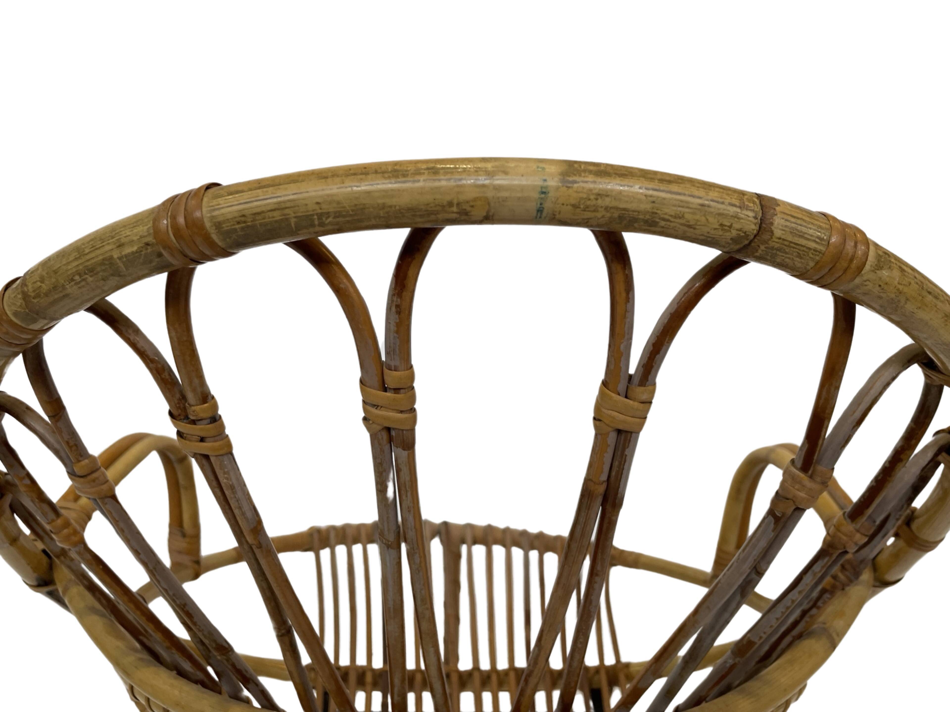 Rattan chair by Dirk van Sliedregt Rohe Noordwolde 1960 in the Netherlands