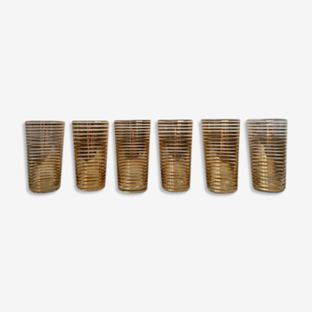 Set de 6 verres à orangeade années 1950