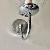 Wall lamp glass globe and chrome 1970