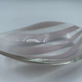 GLASS CUT MURANO VENICE FREE FORM STRIPES WHITE PINK 1960