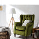 Scandinavian / vintage olive green armchair