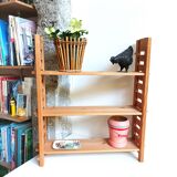 Vintage brutalist solid wood shelf