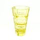 Art Deco vase, yellow crystal, design by J. Hoffmann, Moser, Czechoslovakia, 1930s