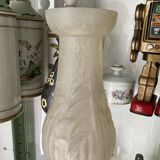 Molded pressed glass vase. Art deco