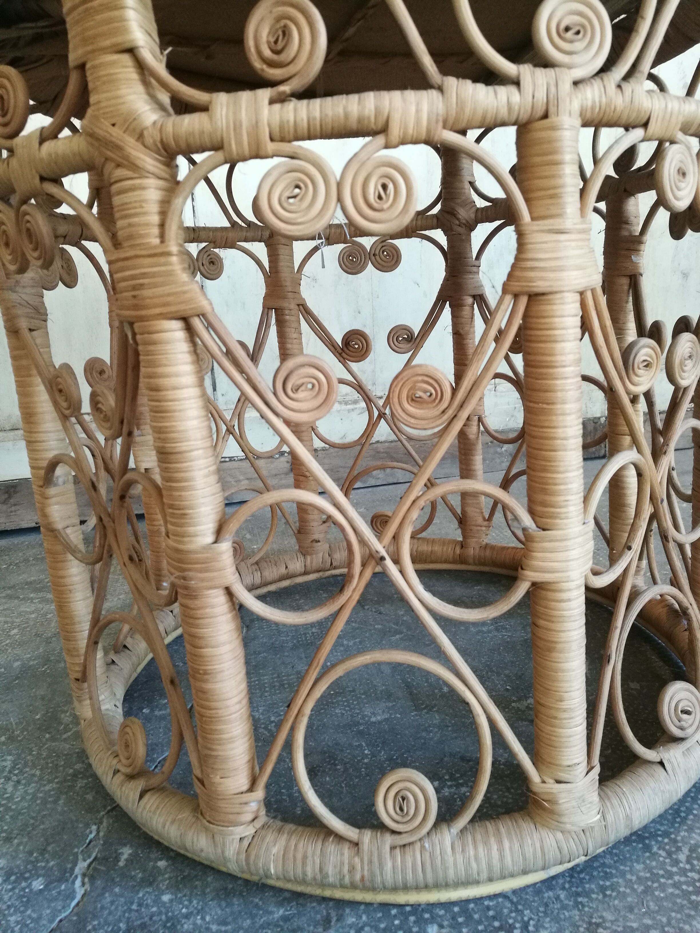 Peacock rattan sofa table or end