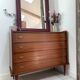 Commode vintage 4 tiroirs pieds compas simmob (années 1960/1970)