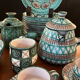 Ceramic service set signed by Robert Picault
