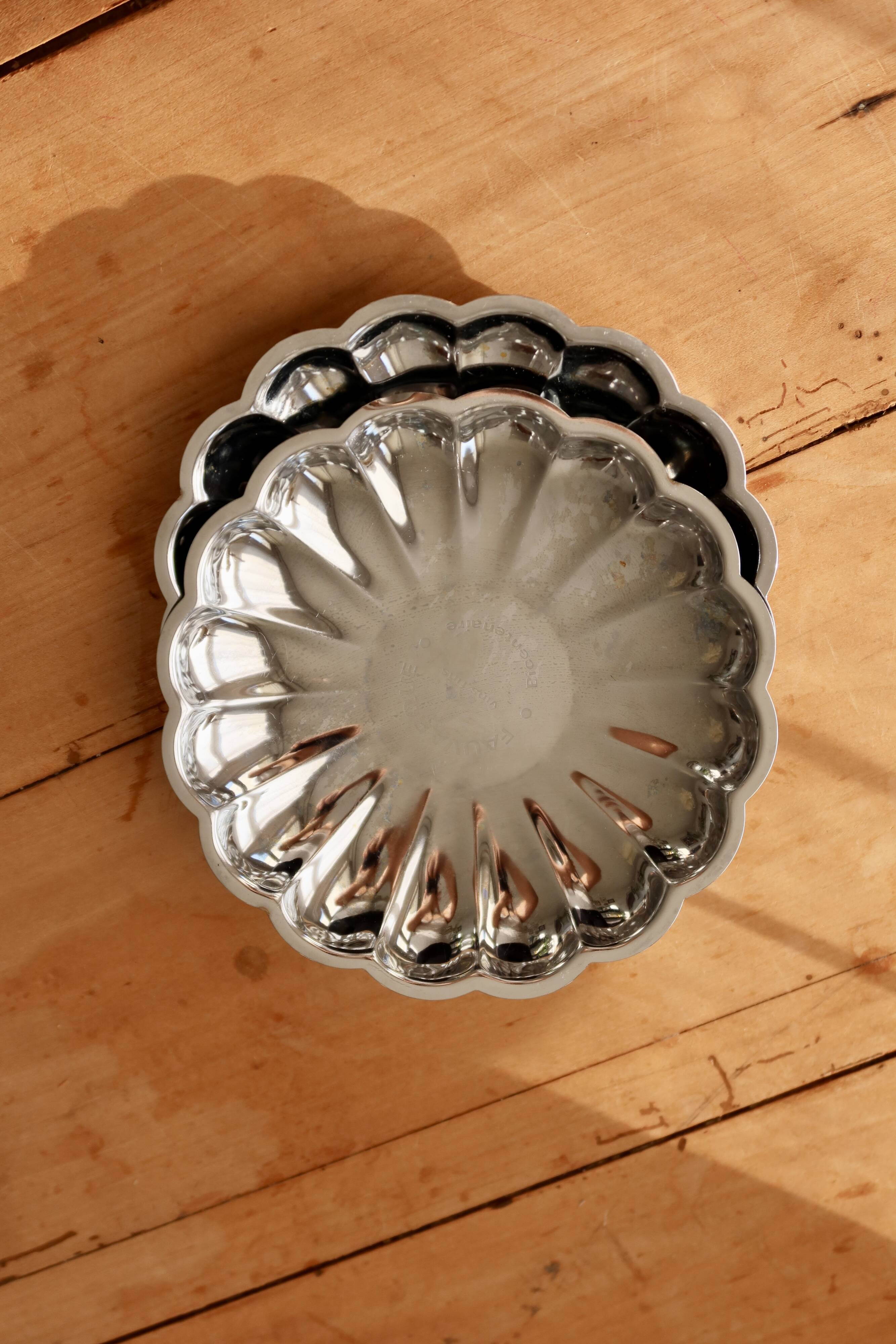 Coupelles vintage acier inoxydable style bistrot