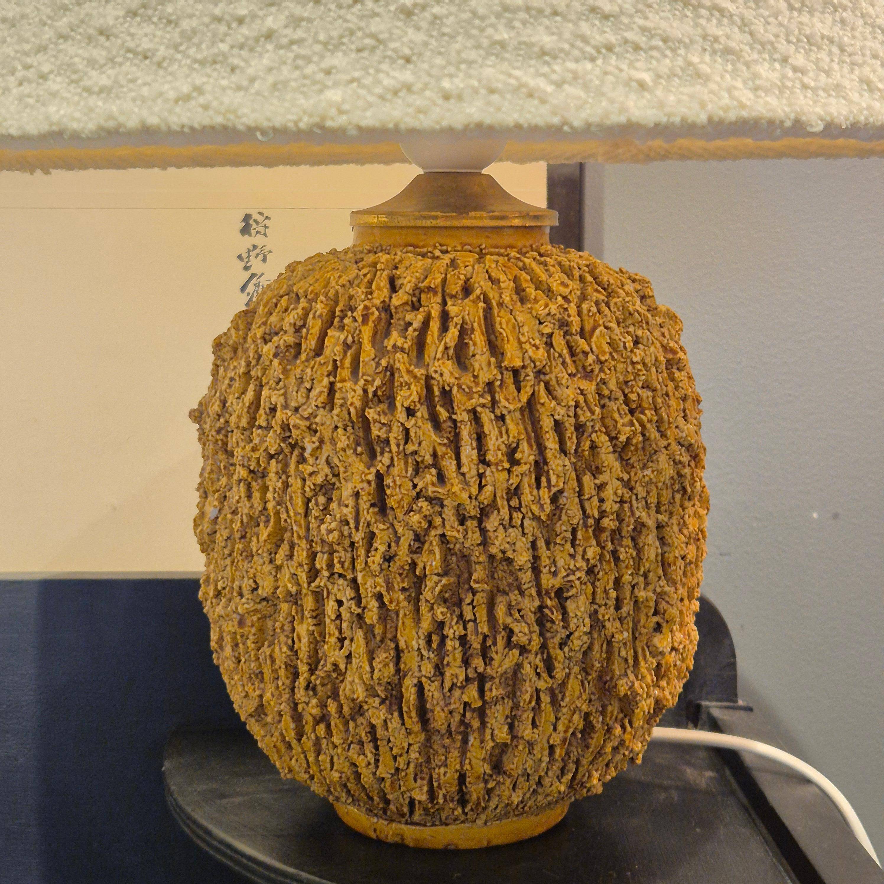 Table lamp from the Chamotte / Hedgehog series, Gunnar Nylund. Height approx. 31 cm, Swedish modern style.