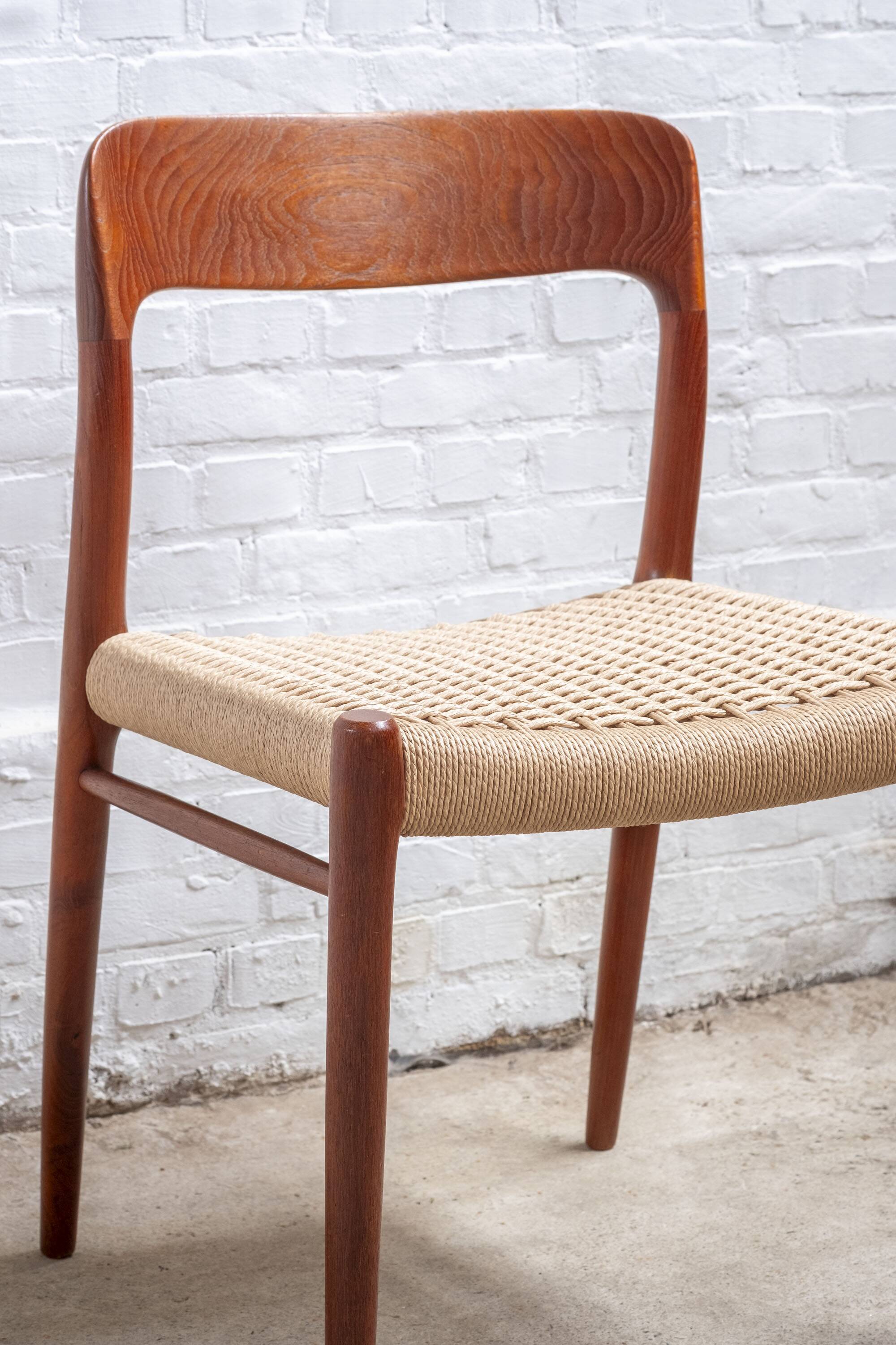 2x Niels O. Møller dining chair in teak Model 75, 1960s Denmark