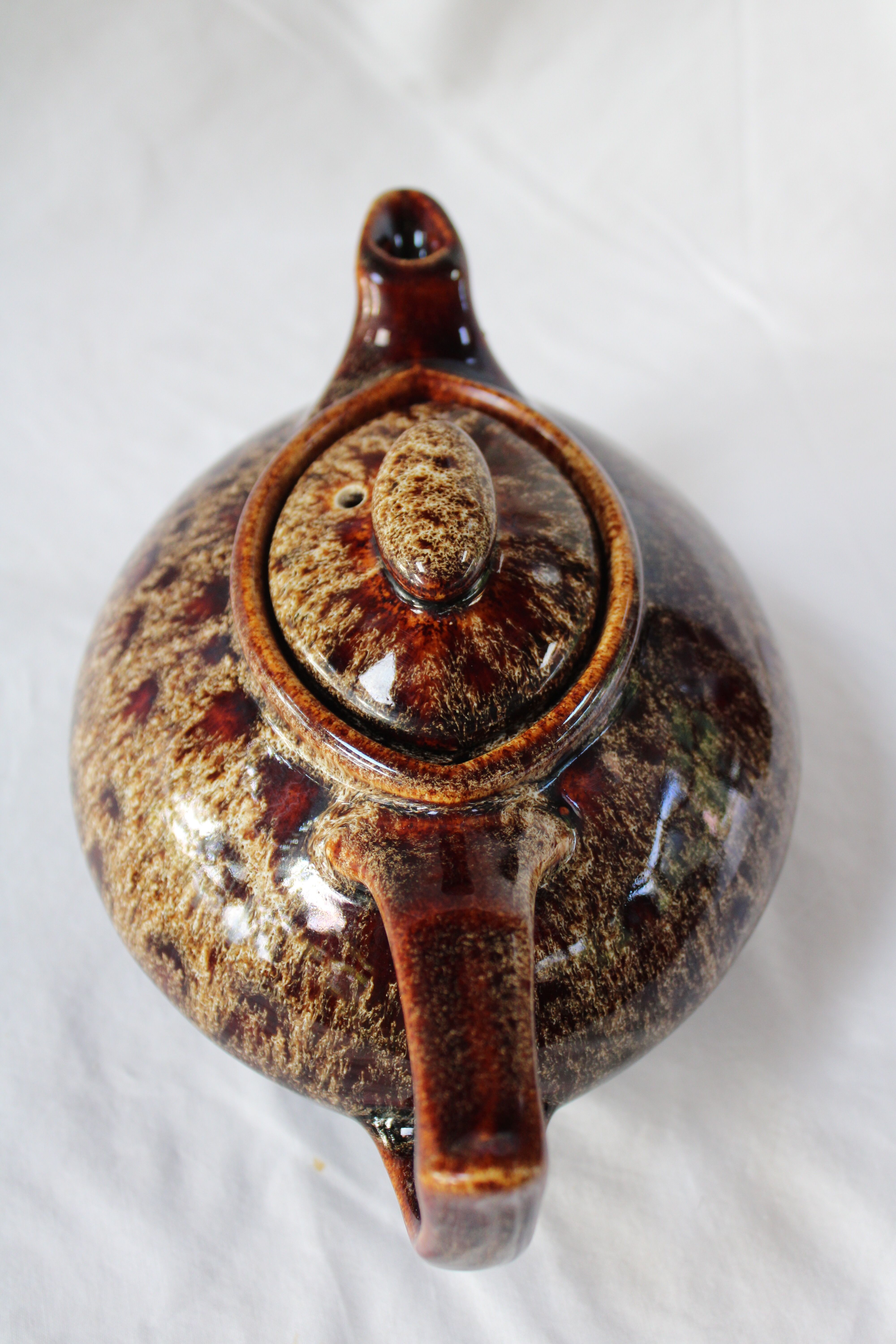 Glazed ceramic teapot