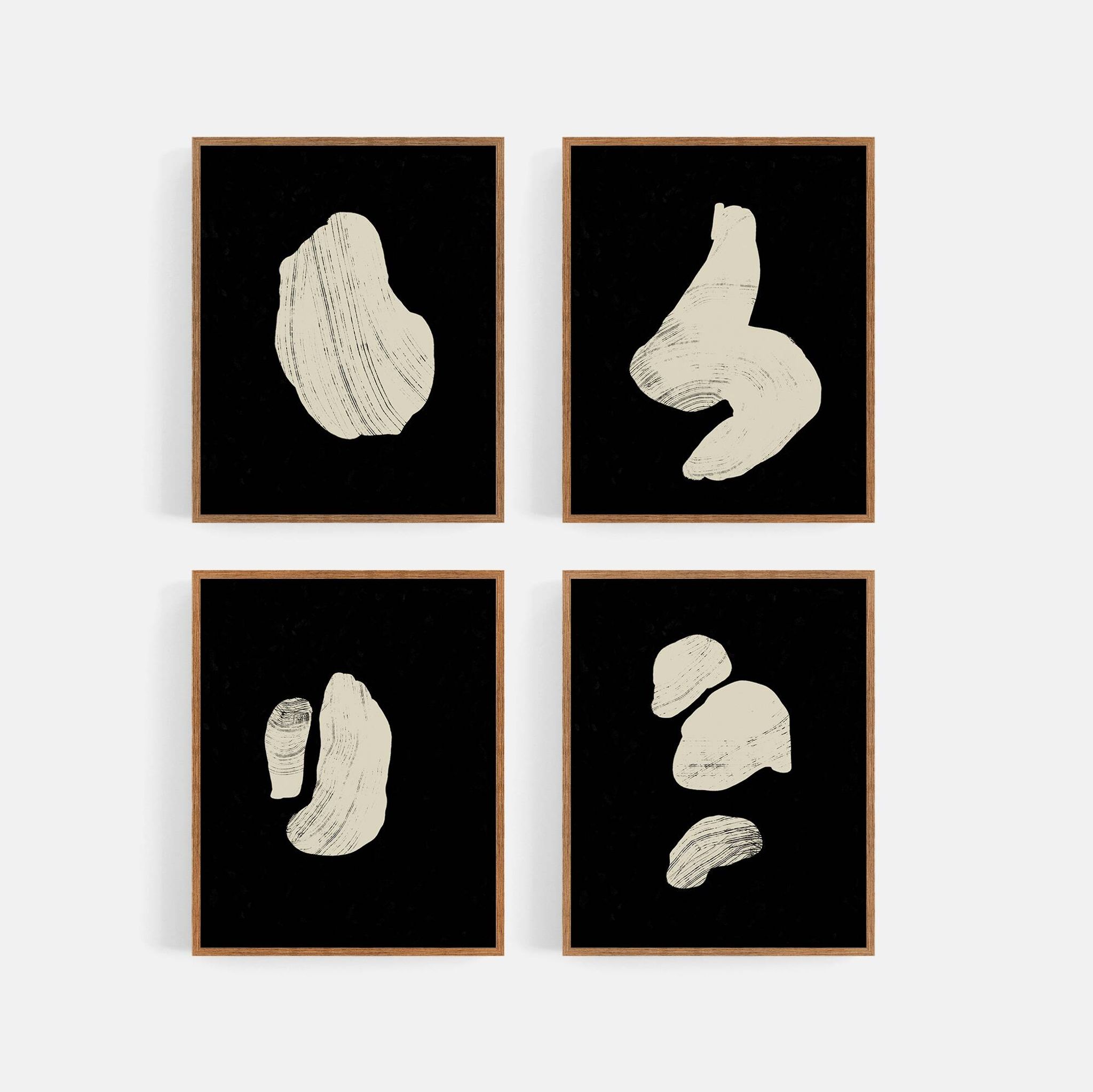 4 abstract giclee prints, set of four, A3