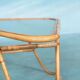 Vintage rattan coffee table from the sixties, bohemian rattan side table.