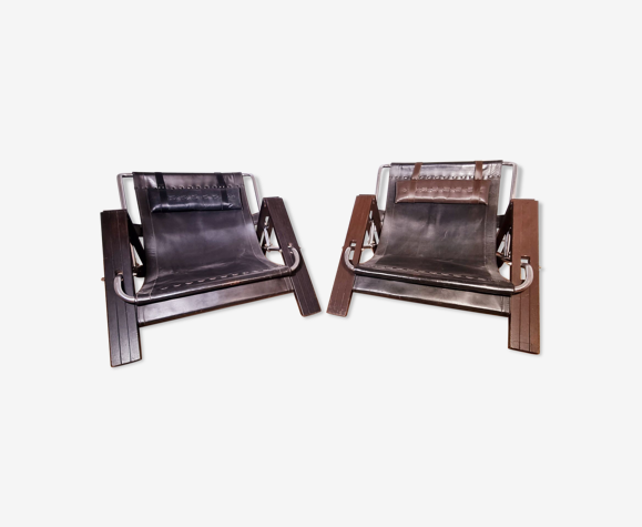 Deux fauteuils Grass Hoper de Sonja Wasseur, vers 1970