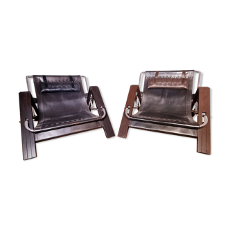 Two Grass Hoper armchairs by Sonja Wasseur, circa 1970