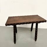 Carved pine stool