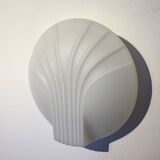 Set of 2 Hillebrand Art Deco shell opal glass wall lamps, 1960