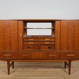 Mid-Century Teak High Sideboard, Denmark, 1960s