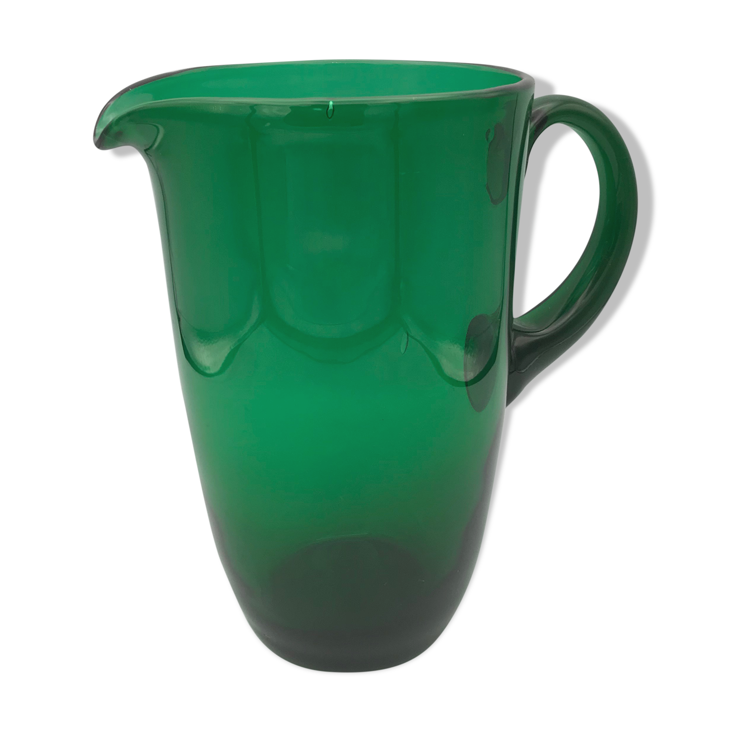 Vintage pichet in verre blown green emerald