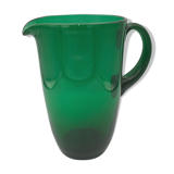 Vintage pichet in verre blown green emerald