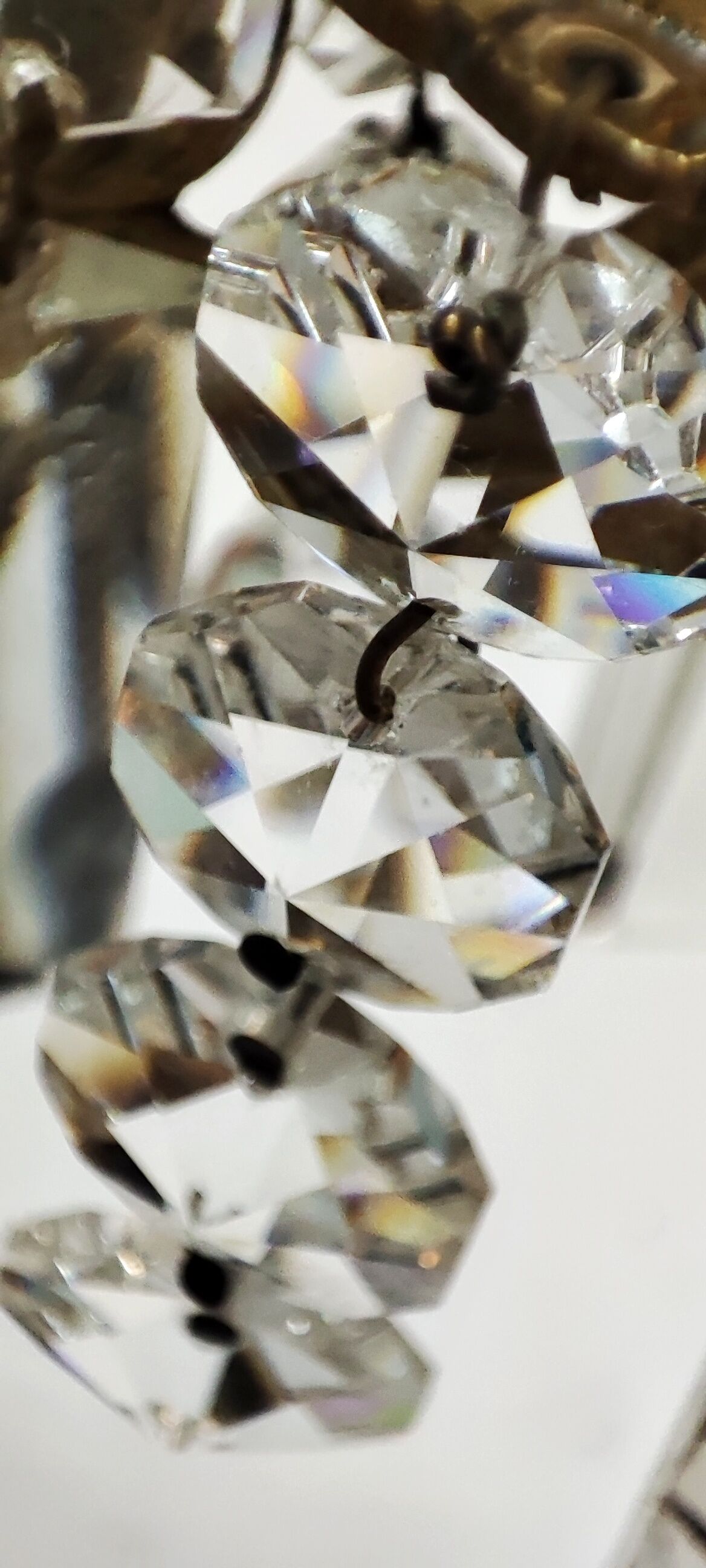 Candélabre d’onyx noir bronze et cristaux France années 1940.