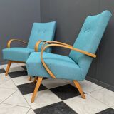 Pair Smidek chairs 1960s reupholstered