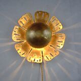 Brass plate flower sconce by Svend Aage Holm-Sörensen for Holm-Sörensen, Denmark.