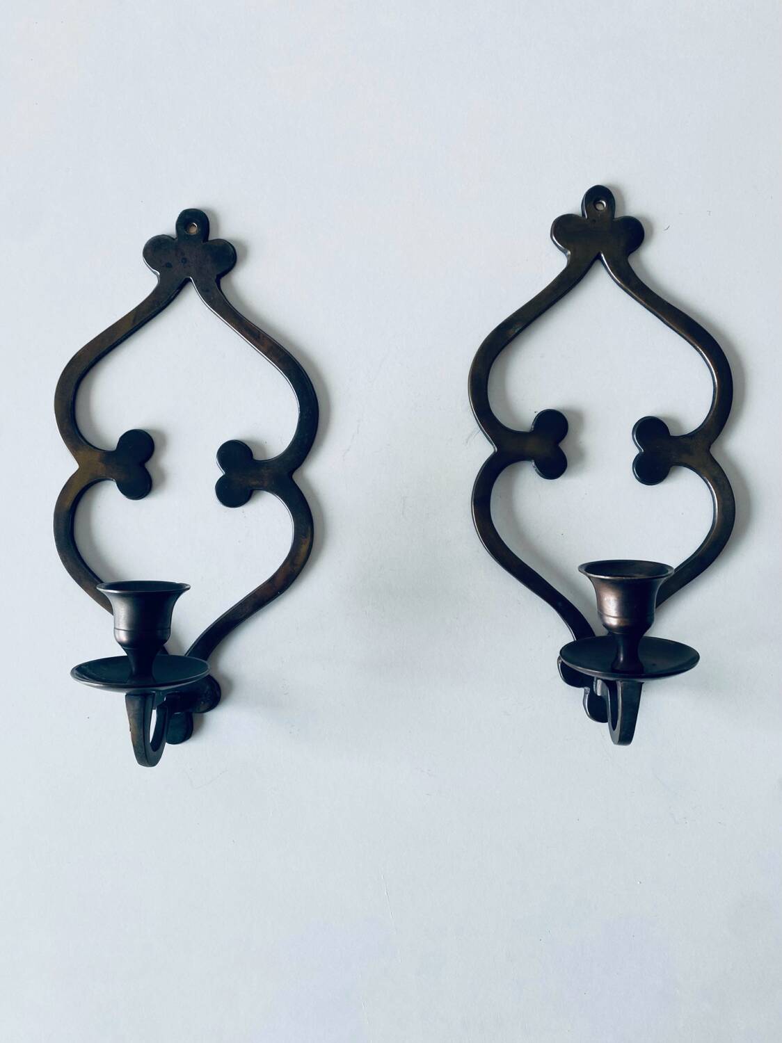 Pair of wall candle holders