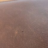 Double brown leather underhand signed Lancel