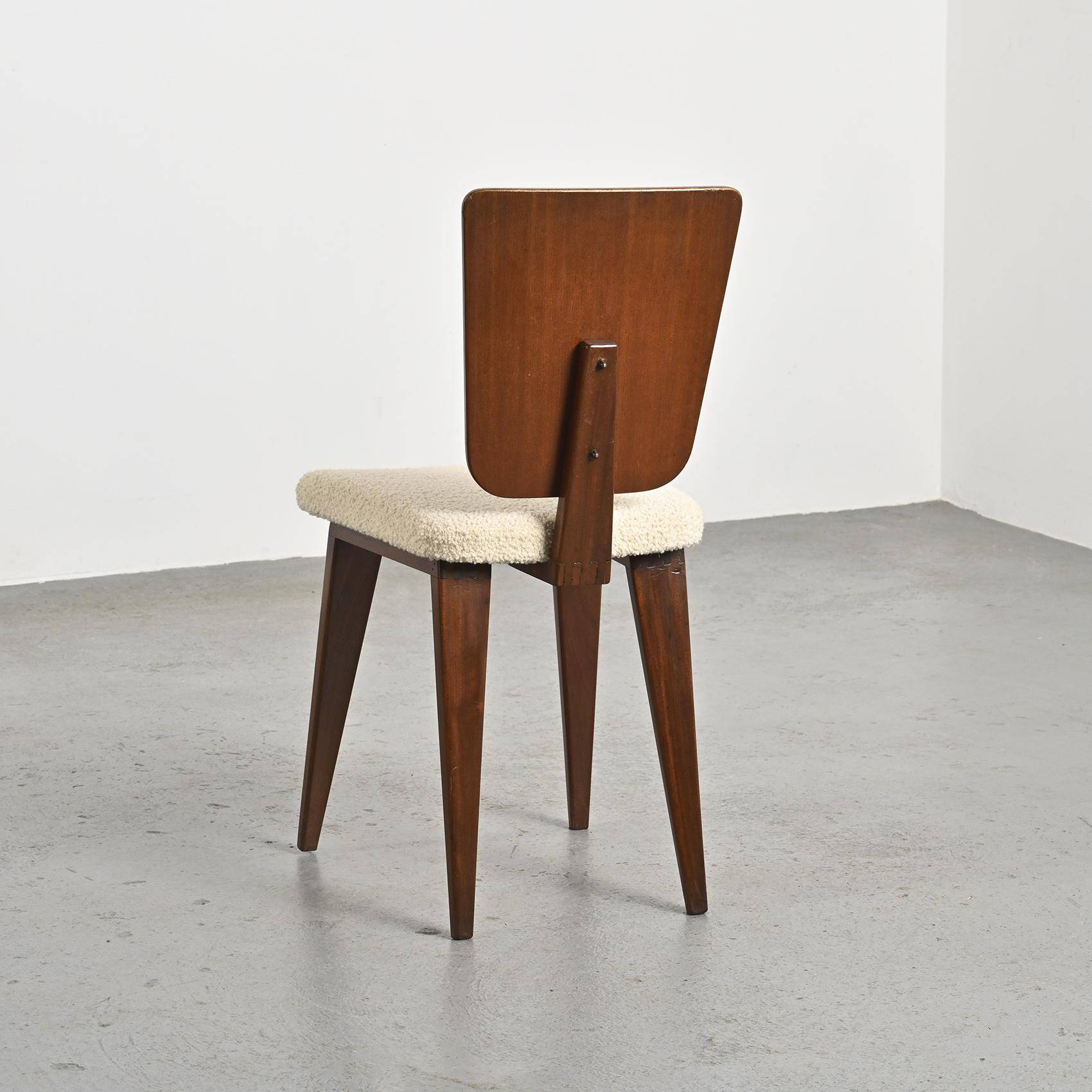 Bouclette fabric chair by André Sornay, circa 1955