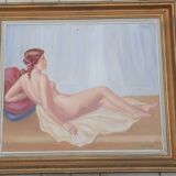 Nude woman painting