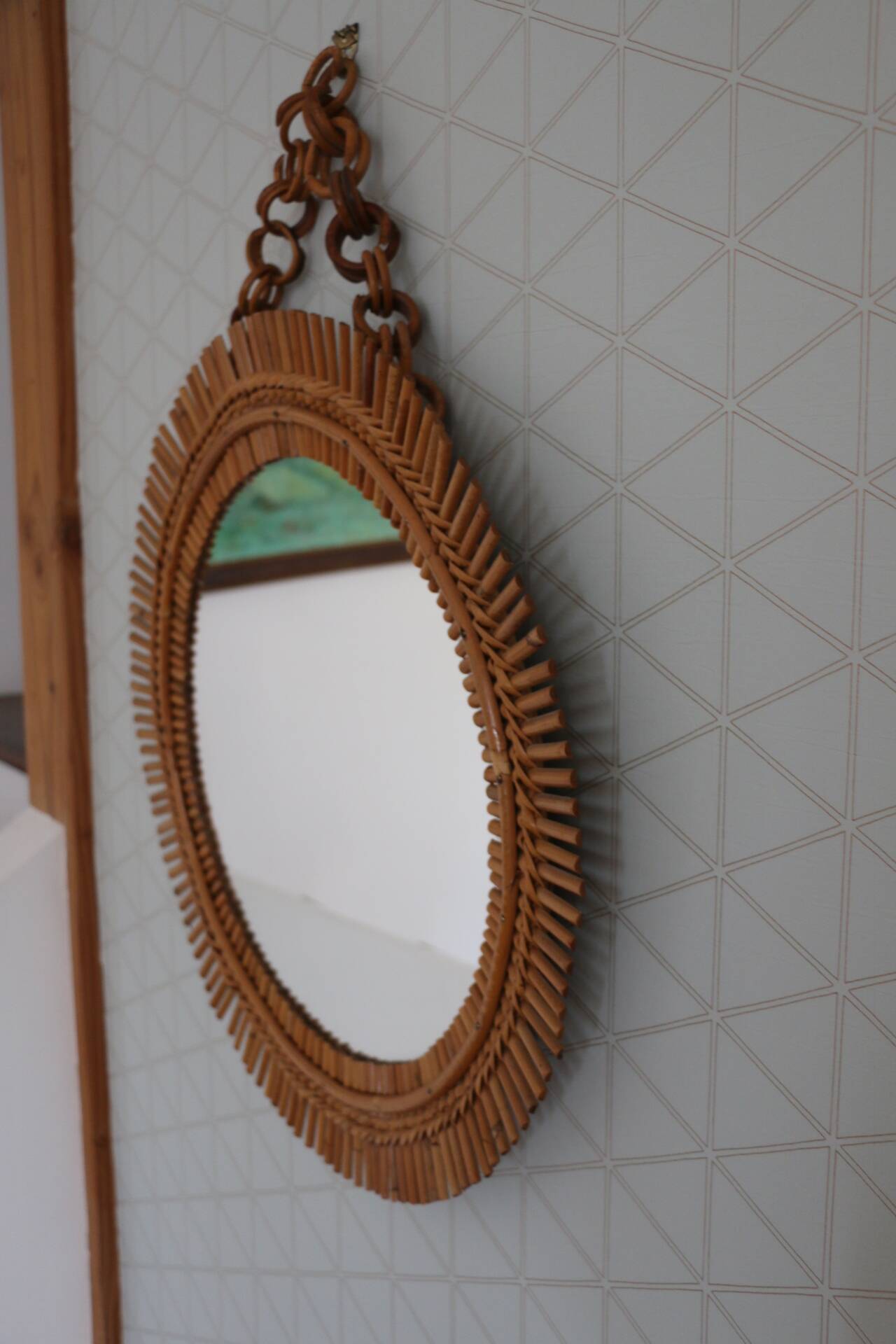 Rattan sun mirror 530mm