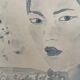 Signed blue watercolor painting “Geisha Tea Time” Japan
