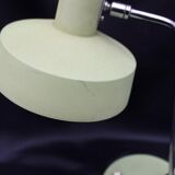 Vintage industrial table lamp, aluminum green shade and base, flexible shade and neck