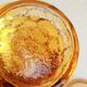 Italian decanter made of amber yellow empoli glass grape-shaped bubbles - vintage
