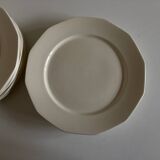 Set of 12 modernist ivory flat plates, iron earth, 1940