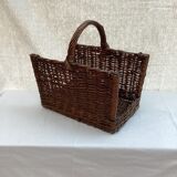 Wicker, vintage rattan pyre basket