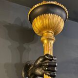 Pair of 19th Century Torchieres / Wall Lights in Gilded Wood and Bronze
