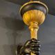 Paire de torchères / Appliques Murales Du XIXe En Bois Doré Et Bronze