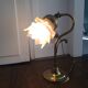Old bedside lamp flower in art nouveau style glass paste