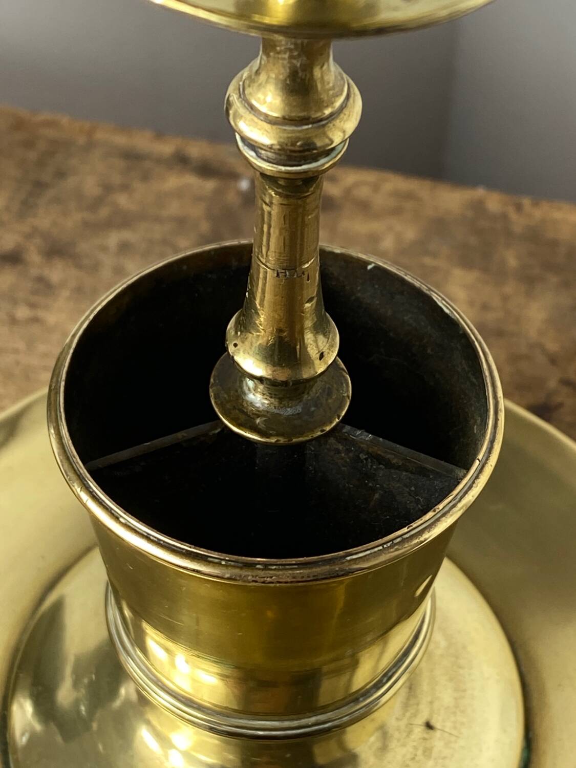Antique solid brass candle holder