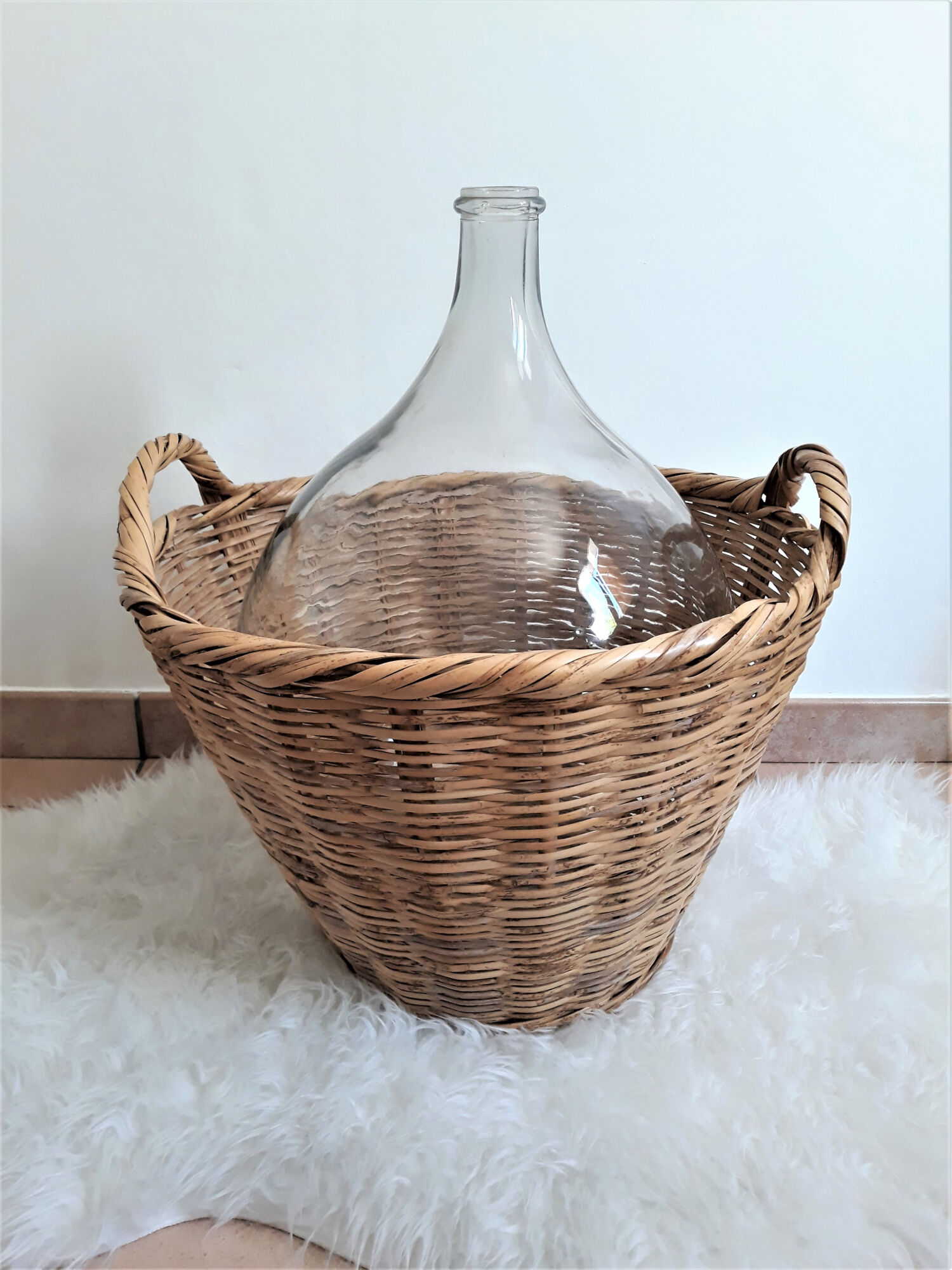 Large wicker basket / rattan - Rattan pan / wicker XXL