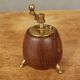 Wood and brass pepper mill Italy 1960