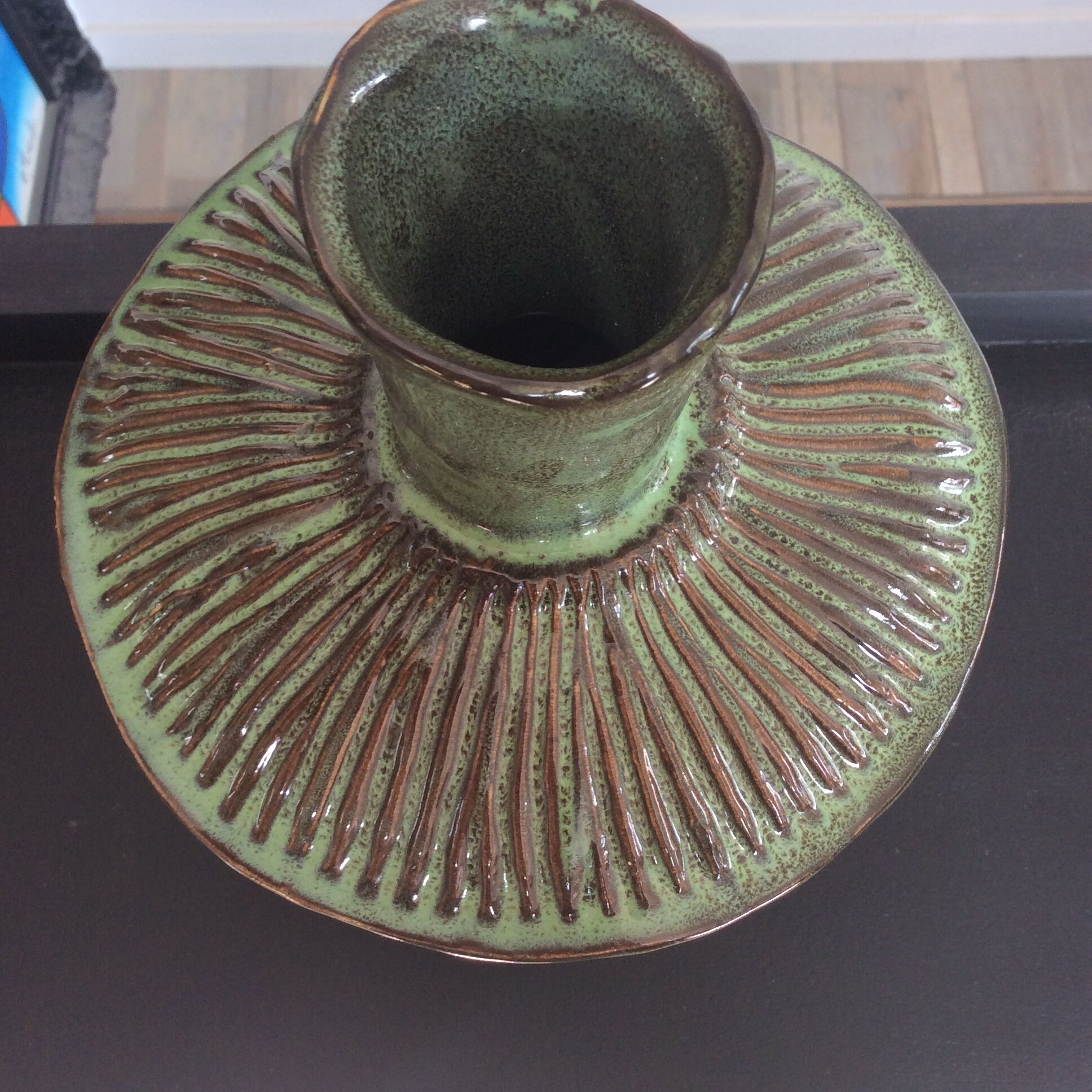 Vintage  enamelled ceramic vase 1970