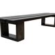 Minimalist vintage sofa design in wengé wood solid slatted bench