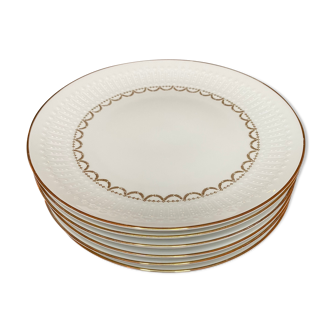 Porcelain plates with gold motifs