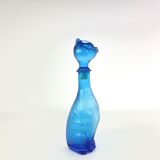 Glass cat decanter from empoli, italy