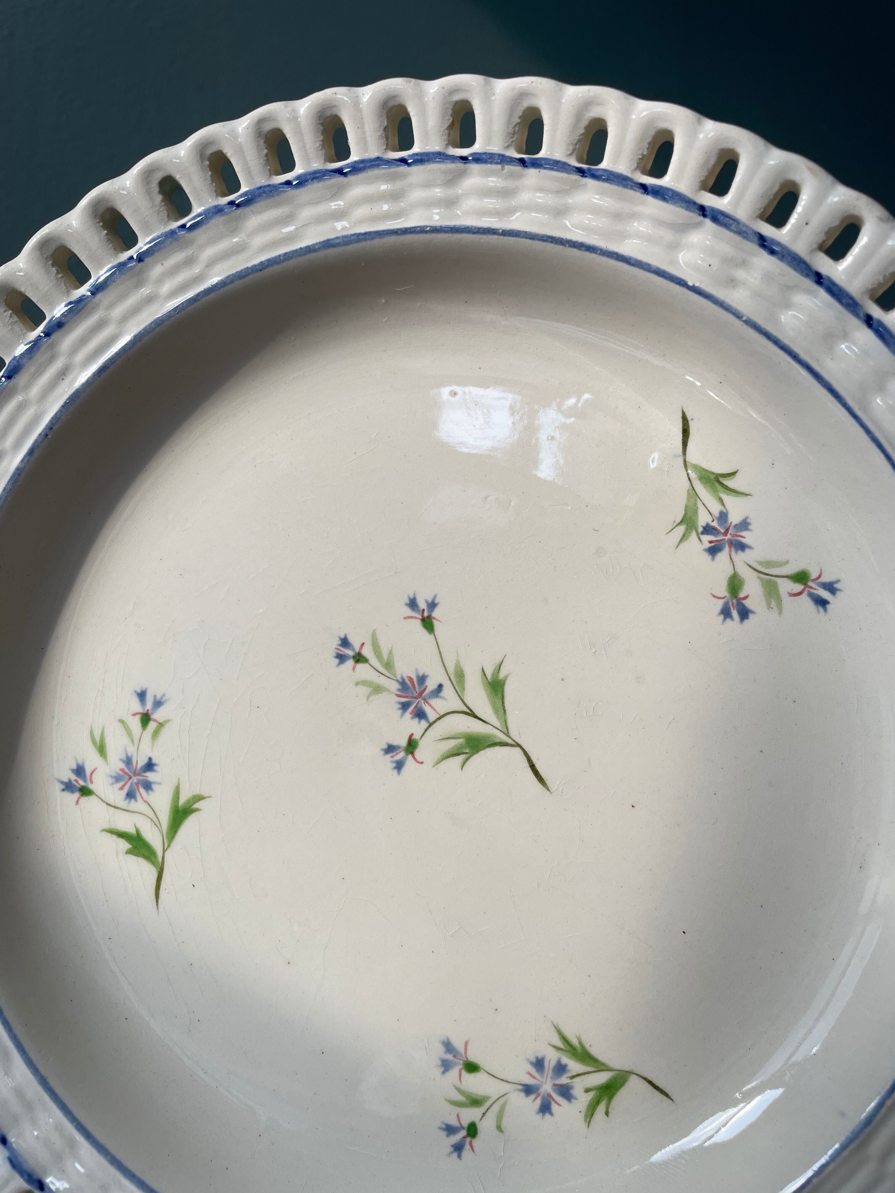 Set of 8 small plates Niderviller décor at Barbeau