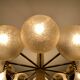 Large Brass Sputnik Flush Chandelier by Kaiser Leuchten