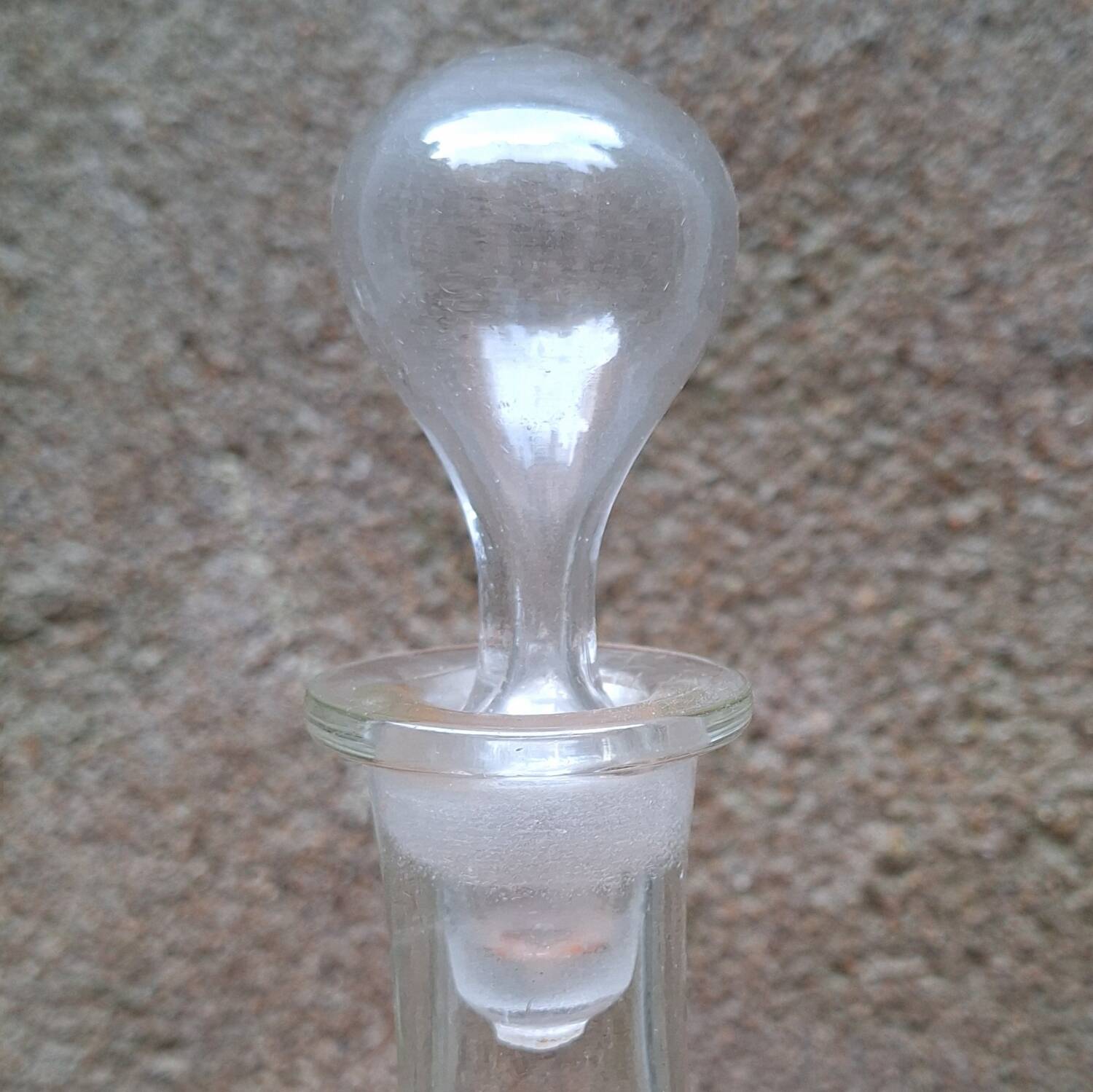 Engraved glass carafe from the 1950s